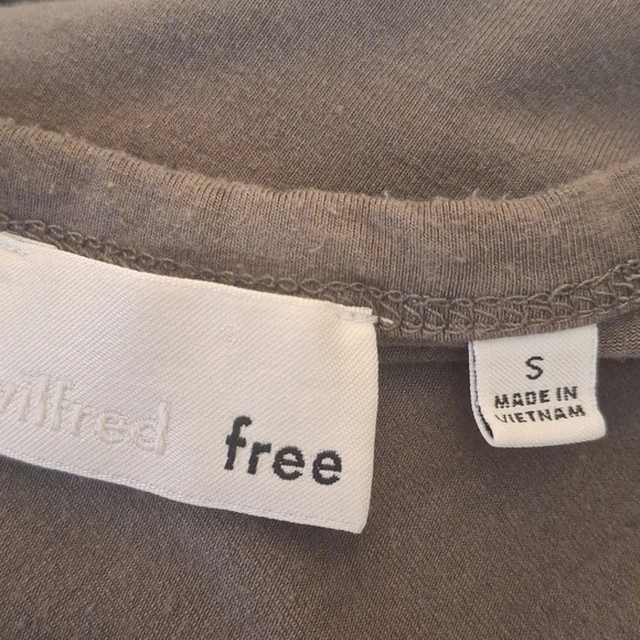 Aritziz Wilfred Free Blair Olive wrap tee shirt dress SZ S - Picture 12 of 13